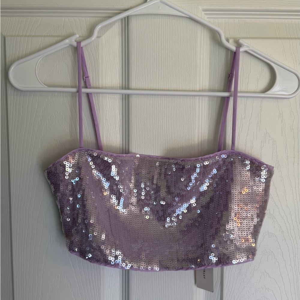 mare mare anthropologie sequin top in lavender purple